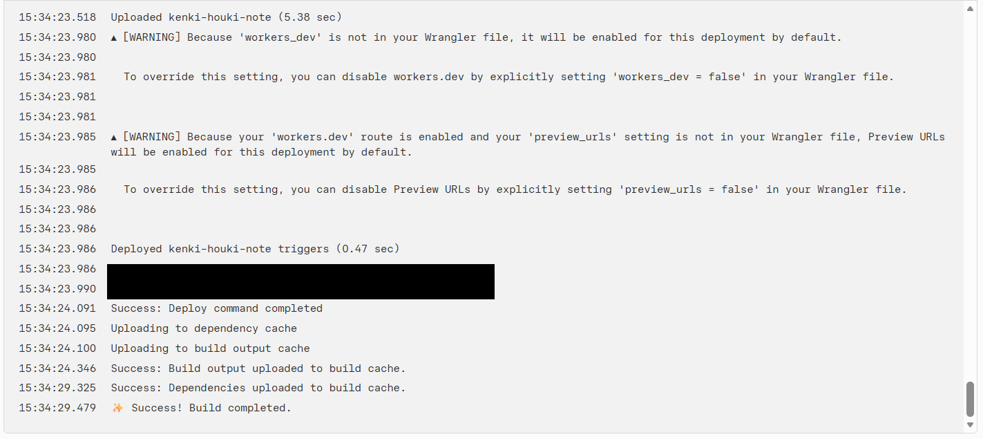 Cloudflare Pagesのデプロイ完了画面